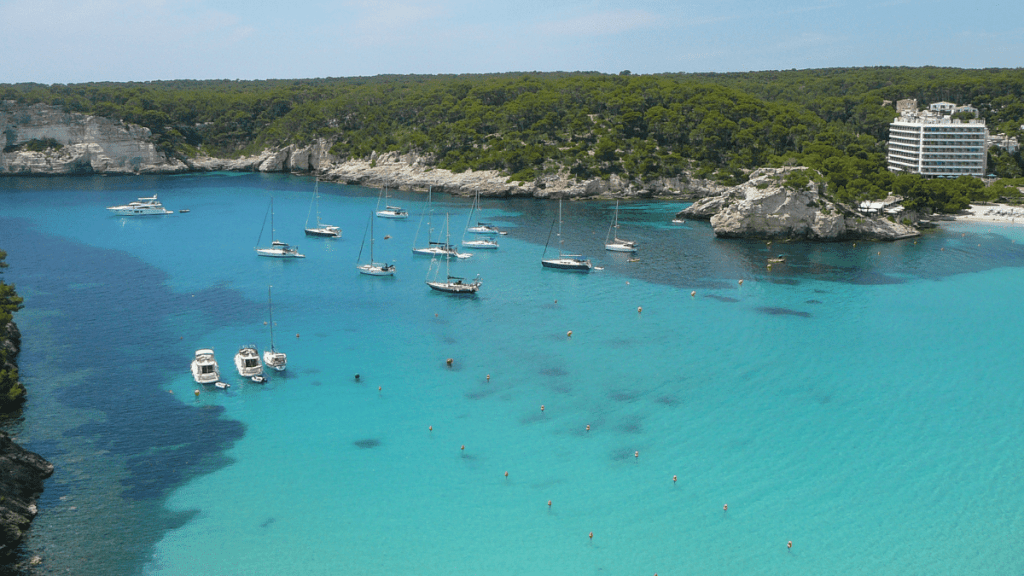 Cala Galdana Lake with boats