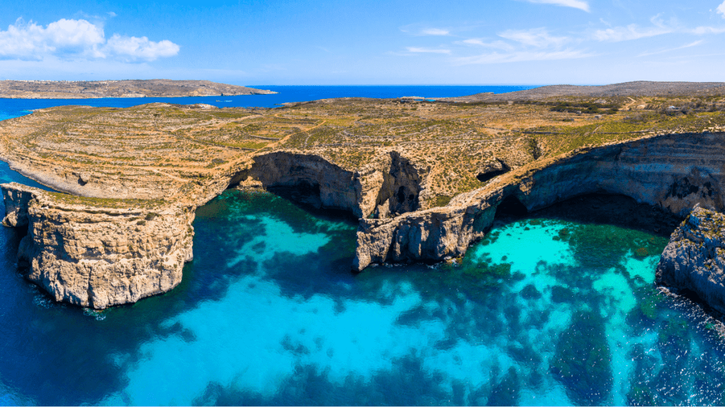 View of Comino cliff from above