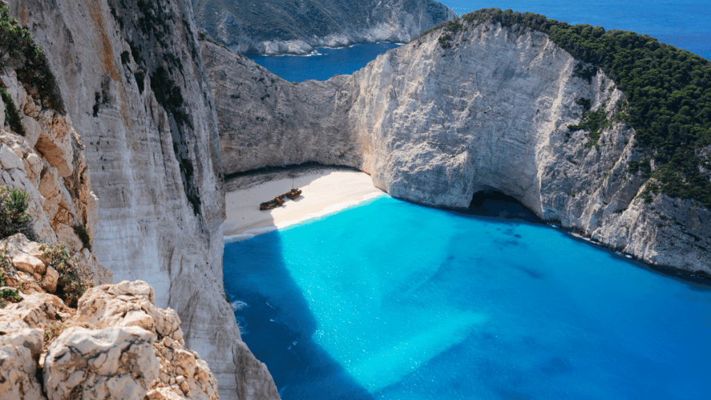 Shipwreck Beach sur lîle de Zante